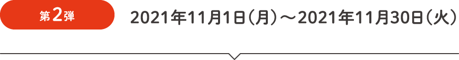 第2弾 2021年11月1日（月）～2021年11月30日（火）